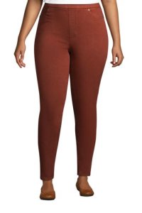 Lands' End Women's Plus High Waisted Pull-on Legging Jeans, Colour - 20/28, Red