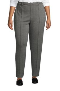 Lands' End Women's Plus Sport Knit Pull On Tapered Trousers - 28-30, Grey
