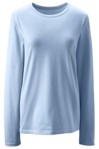 Lands' End Women's Plus Supima Long Sleeve Crew Neck T-shirt - 24-26, Blue