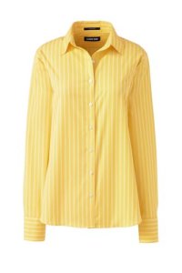 Lands End - Lands' end women's print non-iron supima shirt - 14, yellow