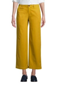 Mid Rise Leg Stretch Cotton Chinos, Women, Size: 10 Regular, Yellow, by Lands' End