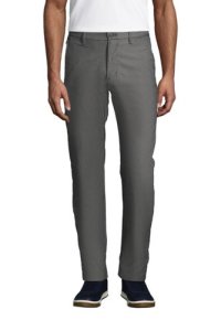 Performance Chinos, Traditional Fit, Men, Size: 32 Regular, Grey, Polyester, by Lands' End