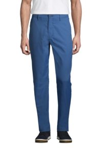 Lands End - Performance chinos, traditional fit, men, size: 44 regular, blue, polyester, by lands' end