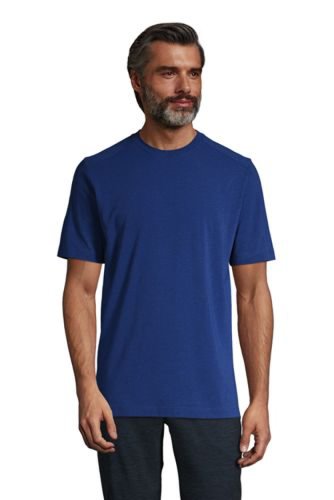 Performance T-Shirt, Men, Size: 38-40 Regular, Blue, Cotton-blend, by Lands' End