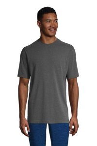 Lands End - Performance t-shirt, men, size: 38-40 regular, grey, cotton-blend, by lands' end
