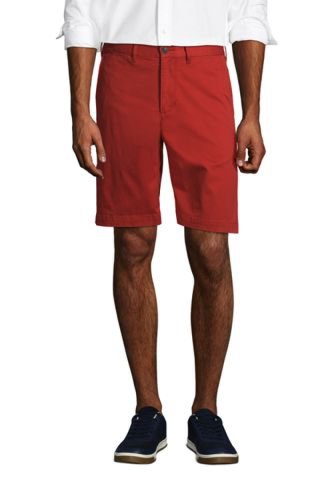Stretch Chino Shorts, Men, Size: 32 Regular, Red, Cotton-blend, by Lands' End