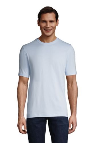 Lands End - Super-t t-shirt, men, size: 46-48 regular, blue, cotton, by lands' end