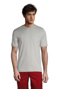 Lands End - Super-t t-shirt, tailored fit, men, size: 38-40 regular, grey, cotton, by lands' end