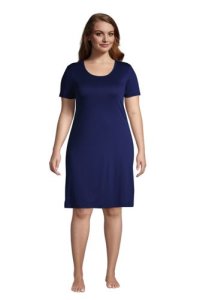 Lands End - Supima nightdress, women, size: 28-30 plus, blue, cotton, by lands' end