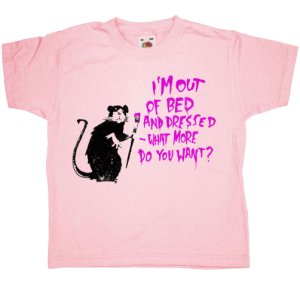 Banksy Kids T Shirt - Out Of Bed Rat
