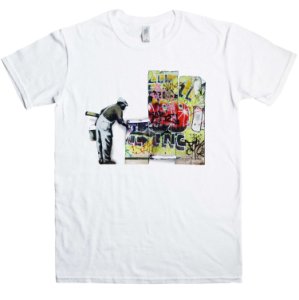 Banksy T Shirt - Grafitti Wallpaper