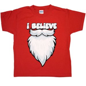 Kids Funny Christmas T Shirt - I Believe