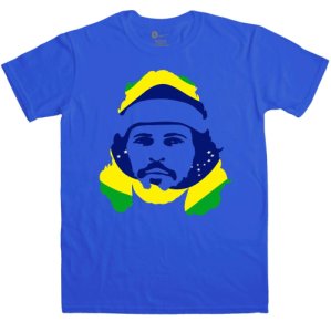 Sale Item - Football Mens T Shirt - Socrates Flag - Royal Blue - Large