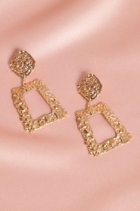 Womens Embellished Metal Statement Earrings - gold - One Size, Gold