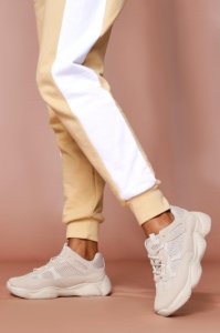 Womens Panel Contrast Trainers - nude - 7, Nude