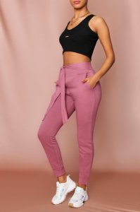 Womens Tie Front Jogger - pink - 14, Pink