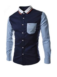 Berrylook Attractive Turn Down Collar Color Block Men Shirt online sale, online,