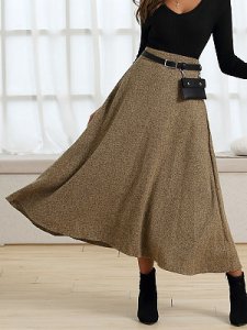 Berrylook Autumn and winter explosion models wild swing large woolen skirt stores and shops, fashion store,