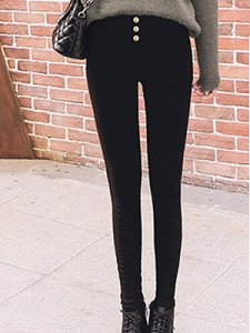 Berrylook Autumn and winter fashion trousers with velvet buttons online shop, clothes shopping near me, black leggings, pink leggings