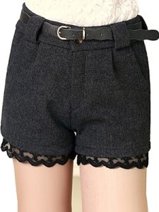 Berrylook Autumn and winter lace thicken woolen shorts shoppers stop, clothing stores,