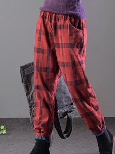 Berrylook Autumn and winter new check casual pants online stores, online,
