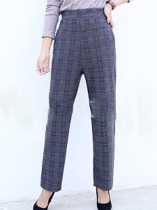 Berrylook Autumn and winter new fashion casual check trousers stores and shops, shoping,