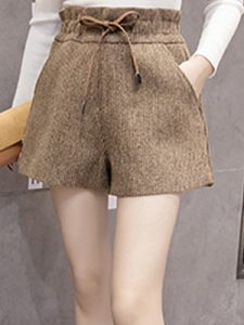 Berrylook Autumn and winter new lace-up high waist plus size woolen shorts online stores, shop,