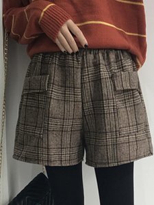 Berrylook Autumn and winter new plaid fashion woolen shorts online shop, fashion store,