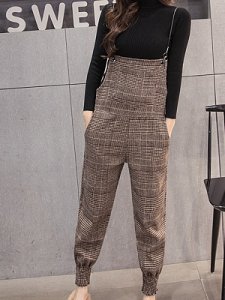 Berrylook Autumn and winter new plaid strap wool ninth pants clothes shopping near me, shoppers stop,