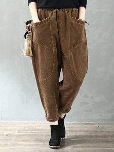 Berrylook Autumn and winter new style retro fashion corduroy harem pants sale, online shopping sites,