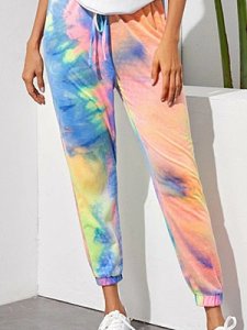Berrylook Autumn and winter tie-dye printed bouquet mouth casual pants online shopping sites, online, printing Casual Pants,