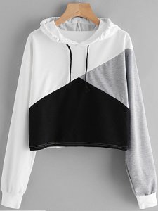 Berrylook autumn hooded long-sleeved color block sweater shoping, online sale, splice Hoodies & Sweatshirts,