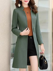 Berrylook Band Collar Plain Outerwear online stores, stores and shops, womens fashion jackets, bubble coat