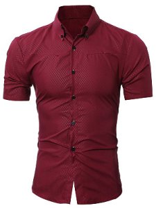 Berrylook Button Down Collar Plaid Plain Men Shirts online, shoping, Plain Men Shirts,