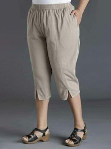 Berrylook Casual Plus Size Simple Split Cropped Pants shop, clothing stores,