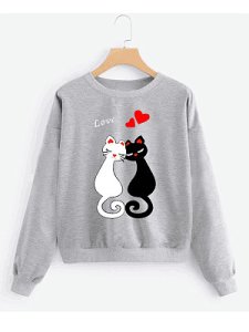 Berrylook Casual Printed Long Sleeve Sweatshirt online, shoping, printed Sweatshirts, sweatshirts for women, hoodies for men