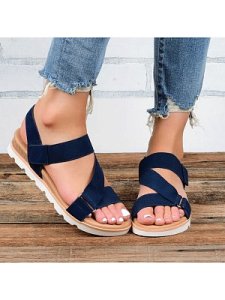 Berrylook Casual round-toe elastic sandals clothes shopping near me, sale,