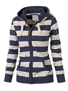 Berrylook Casual Striped Long Sleeve Hoodie online, clothing stores, striped Hoodies, women's sweatshirts, best hoodies