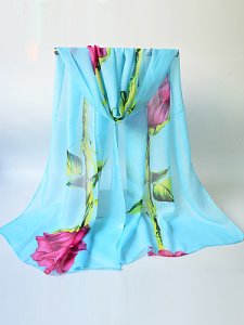 Berrylook Chiffon Floral Printed Scarves online shop, fashion store,