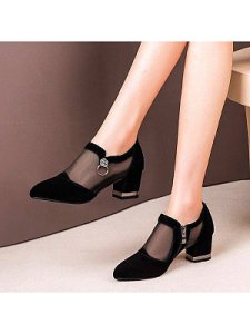 Berrylook Chunky heel mesh single shoes clothes shopping near me, sale,