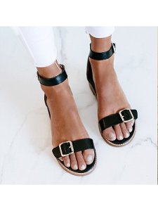 Berrylook Comfortable low heel leopard print sandals clothing stores, sale,