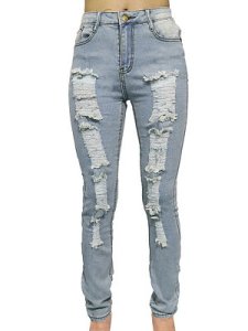 Berrylook Denim jeans with large holes clothes shopping near me, shoping, red leggings, printed leggings