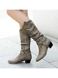 Berrylook European and American thick heel boots clothes shopping near me, online shopping sites,