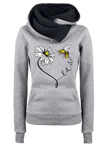 Berrylook Fashion Casual Cartoon Printed Hooded Sweatshirt online sale, online shopping sites, red hoodie, zip hoodie