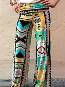 Berrylook Fashion casual high waist printed trousers stores and shops, clothing stores, printing Casual Pants,