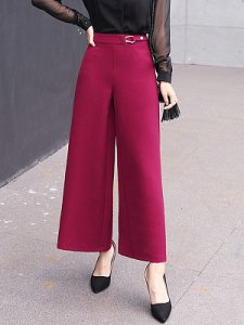 Berrylook Fashion casual loose wide leg pants online sale, online shopping sites, Solid Casual Pants,