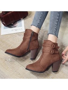 Berrylook Fashion chunky heel short boots online shop, online shopping sites,