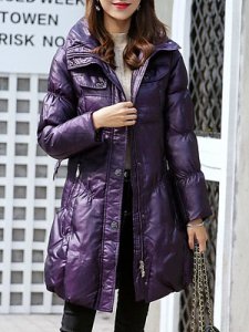 Berrylook Fashion hooded solid color slim belt thickened down coat clothing stores, shop, Solid Coats, jean jacket with fur, mens coats sale