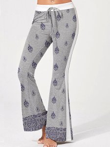 Berrylook Fashion lace printed lace-up casual pants clothing stores, sale,