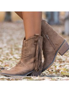 Berrylook Fashion medium tube thick heel side zipper women's boots shoping, clothing stores,